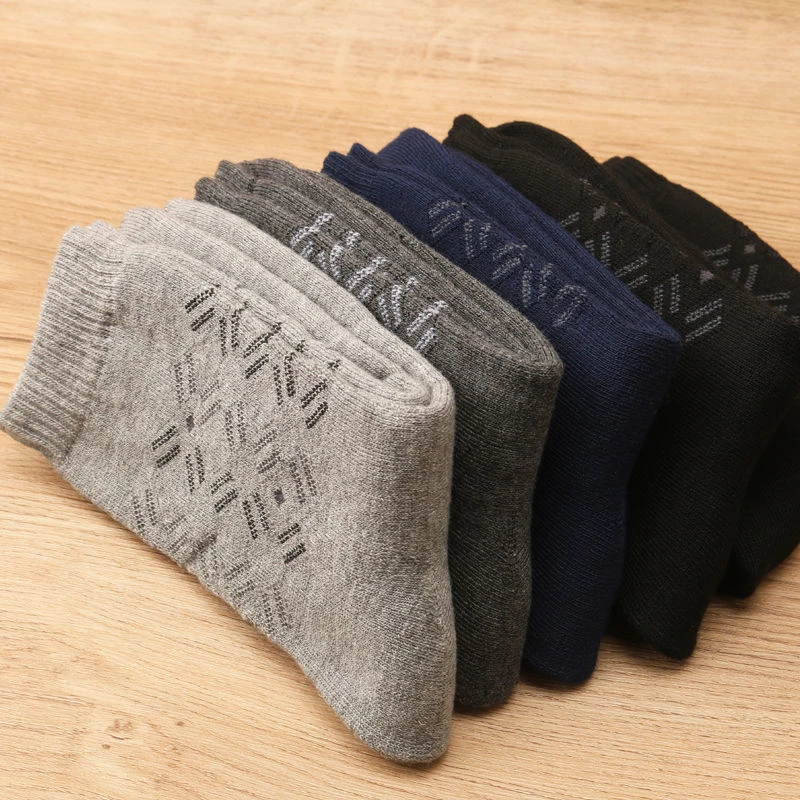 毛袜子男士秋冬季款加厚加绒冬天厚款中筒防寒保暖袜男毛巾袜男款