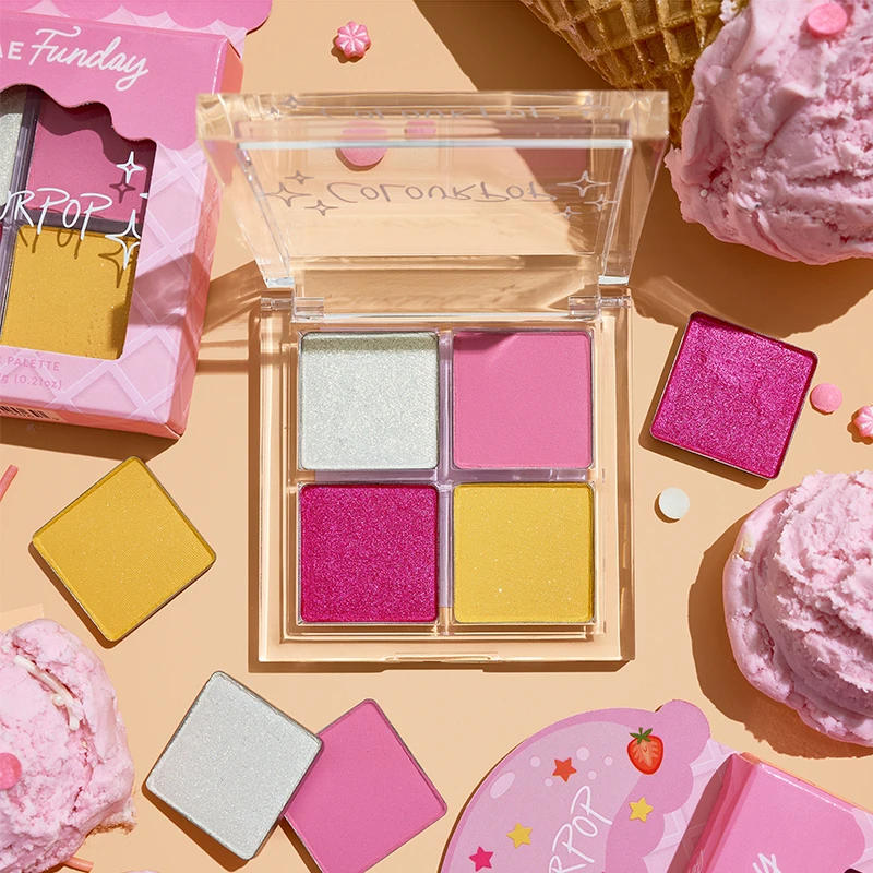 COLOURPOPSundae Funday草莓酸奶春夏高饱和度粉嫩亮色甜美眼影