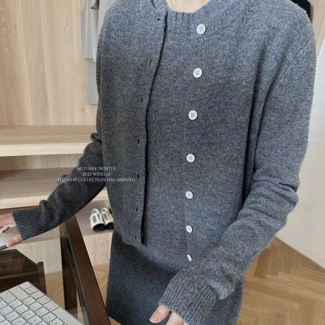 林宝宝韩版休闲百搭时尚宽松简约修身针织开衫外套17223