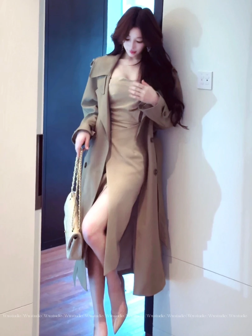 WW定制 「巴黎旧梦」法式气质修身设计感显瘦时尚古早宽松大衣外套