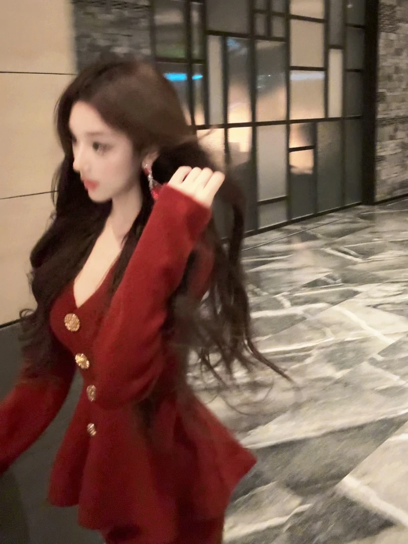 WW定制「赫拉小姐」法式赫本风轻奢气质收腰复古宴会上衣半裙套装