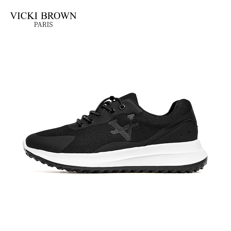 VICKI BROWN男士时尚轻便透气舒适运动鞋潮流飞织缓震户外休闲鞋
