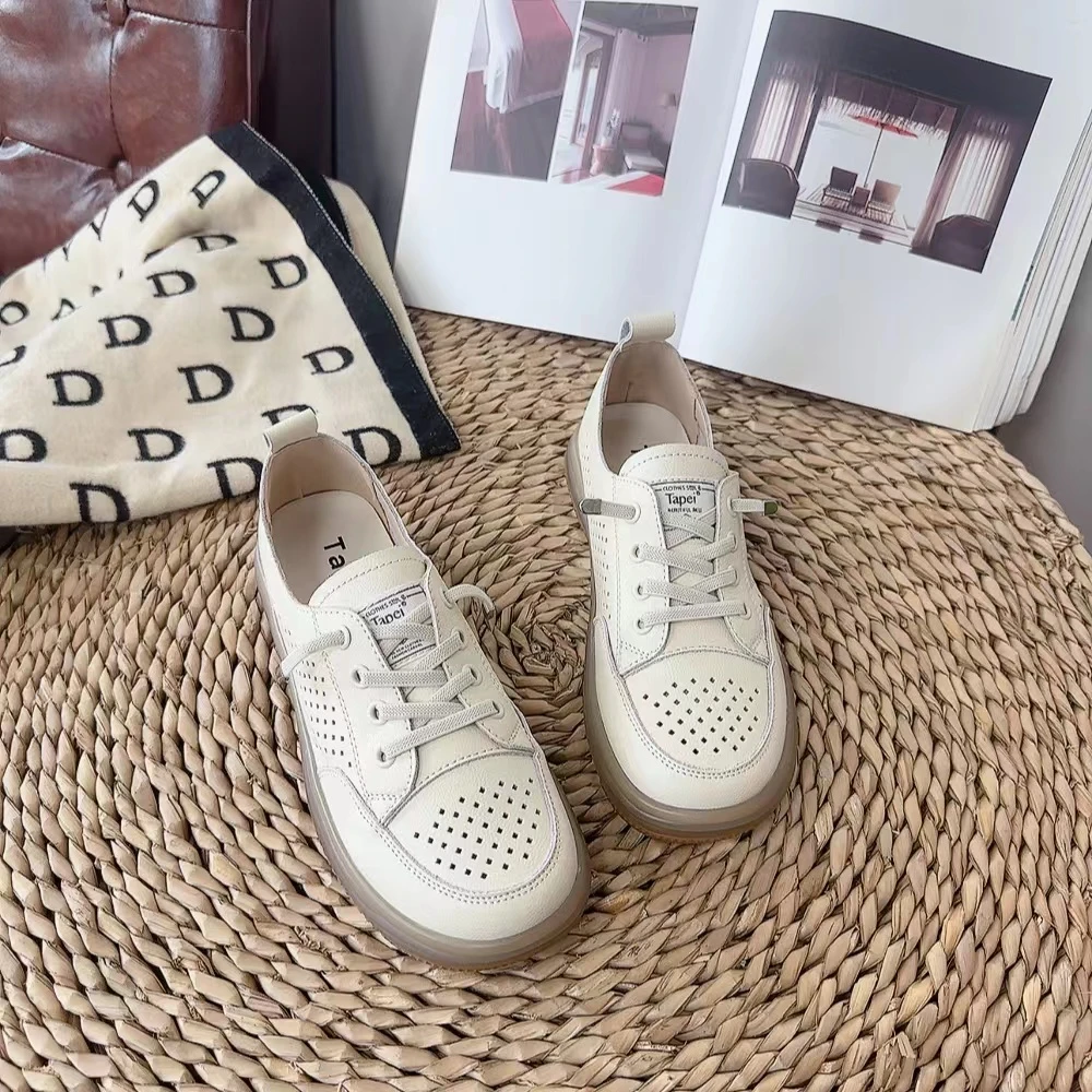 298-1新款镂空圆头软底舒适百搭小白鞋仓