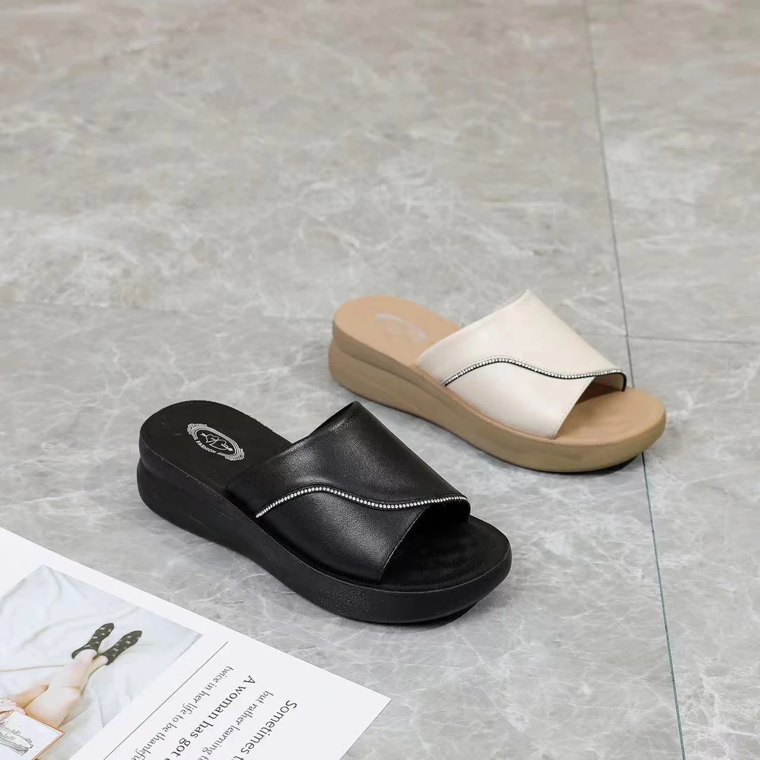 817新款厚底舒适百搭一脚套漏指凉拖鞋