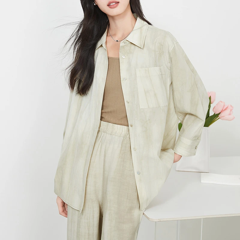 逸阳轻薄防晒衬衫女2025初秋新款休闲显瘦时尚百搭长袖薄款衬衣