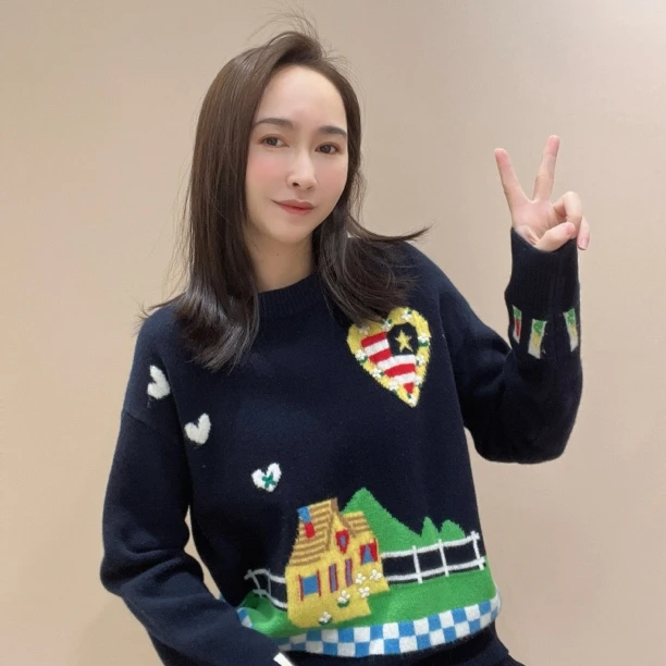 111623新款爆款时尚毛衣上衣新款针织套头时尚潮流网红百搭慵懒风