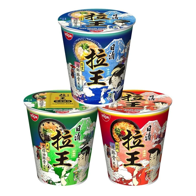 合味道 日清拉王拉面日式非油炸方便面黑蒜油辣豚骨风味杯面泡面