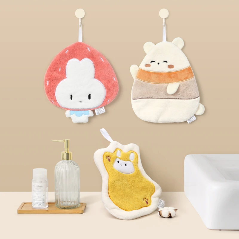 Originean可挂式网红擦手巾加厚吸水速干卫生间卡通可爱儿童手帕