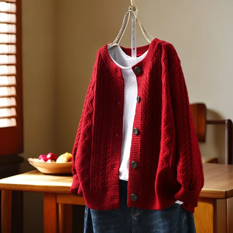 2024年秋冬新款爆款女装毛衣外套宽松减龄漂亮洋气上衣针织开衫女