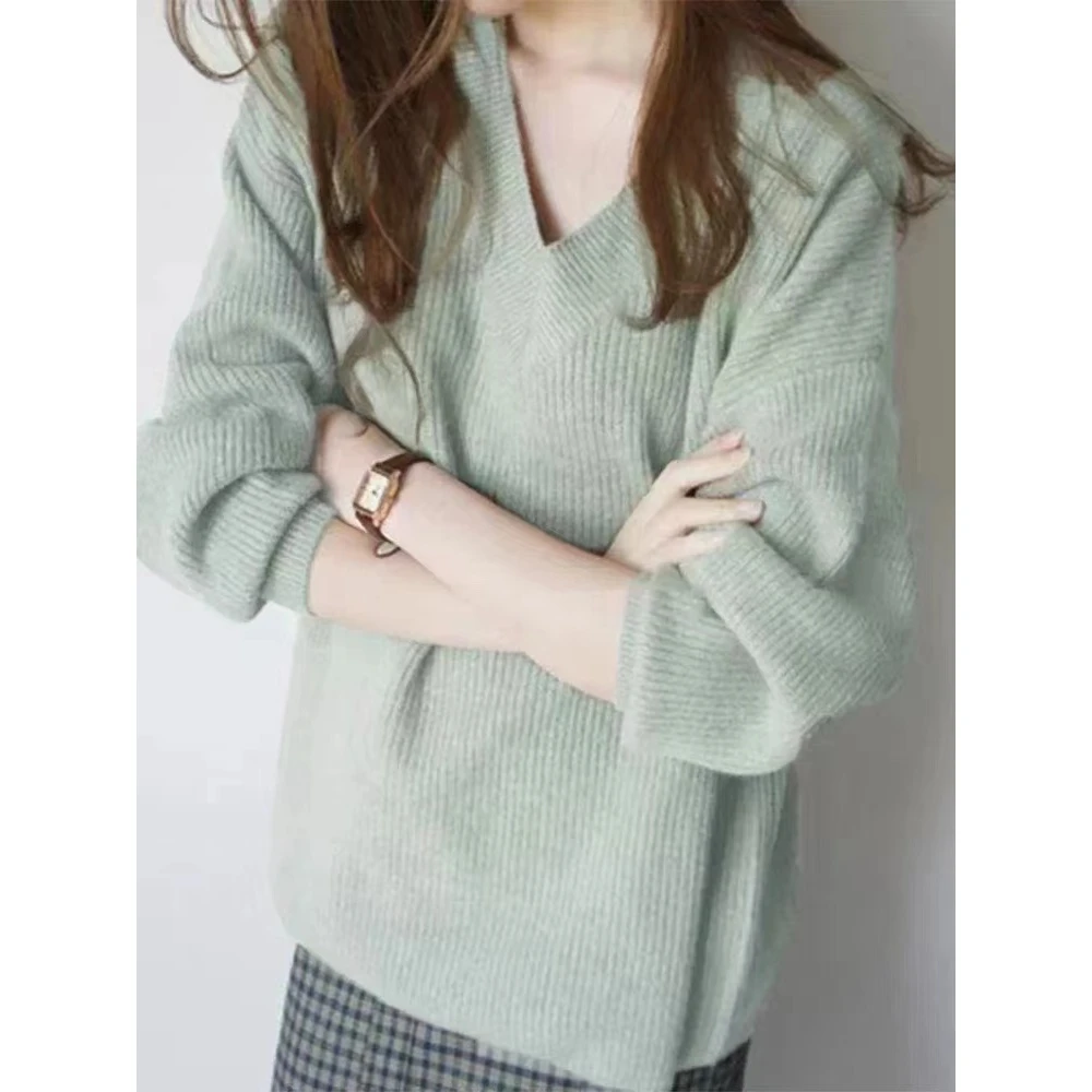 【新春福利款】遮肚子v领针织衫软糯内搭毛衣打底外穿上衣慵懒风