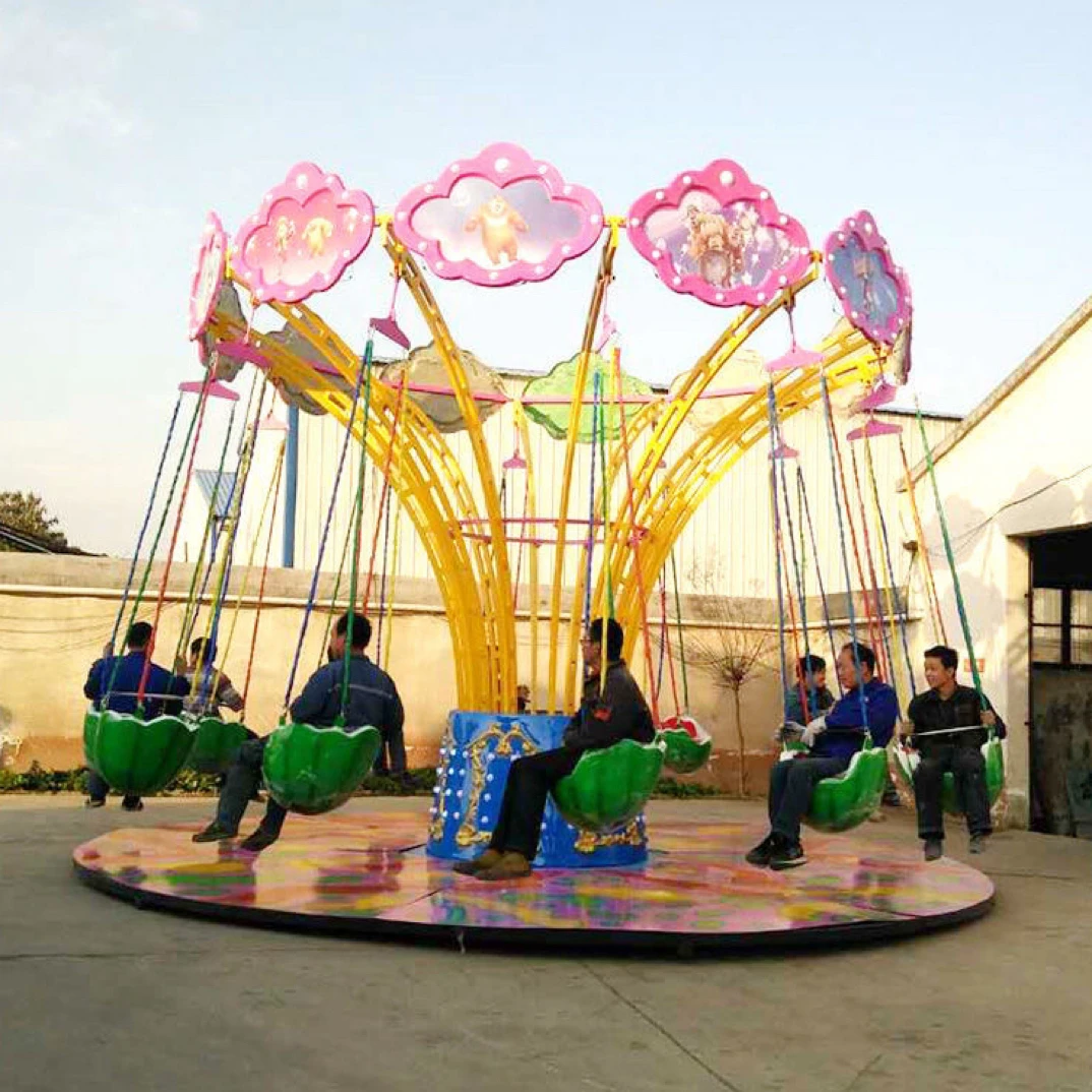 新款大中小型发光音乐摇头飞椅旋转西瓜飞椅玩具娱游乐设施备厂家