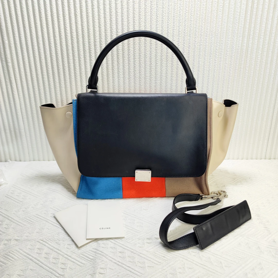 99新 Celine/思琳 女士时尚秋千包经典斜挎包公文包百搭二奢包包
