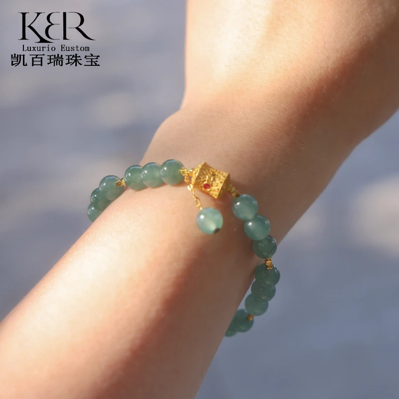 新款高定设计款天然A货翡翠手串手链简约多样性发/单条KBR0720014