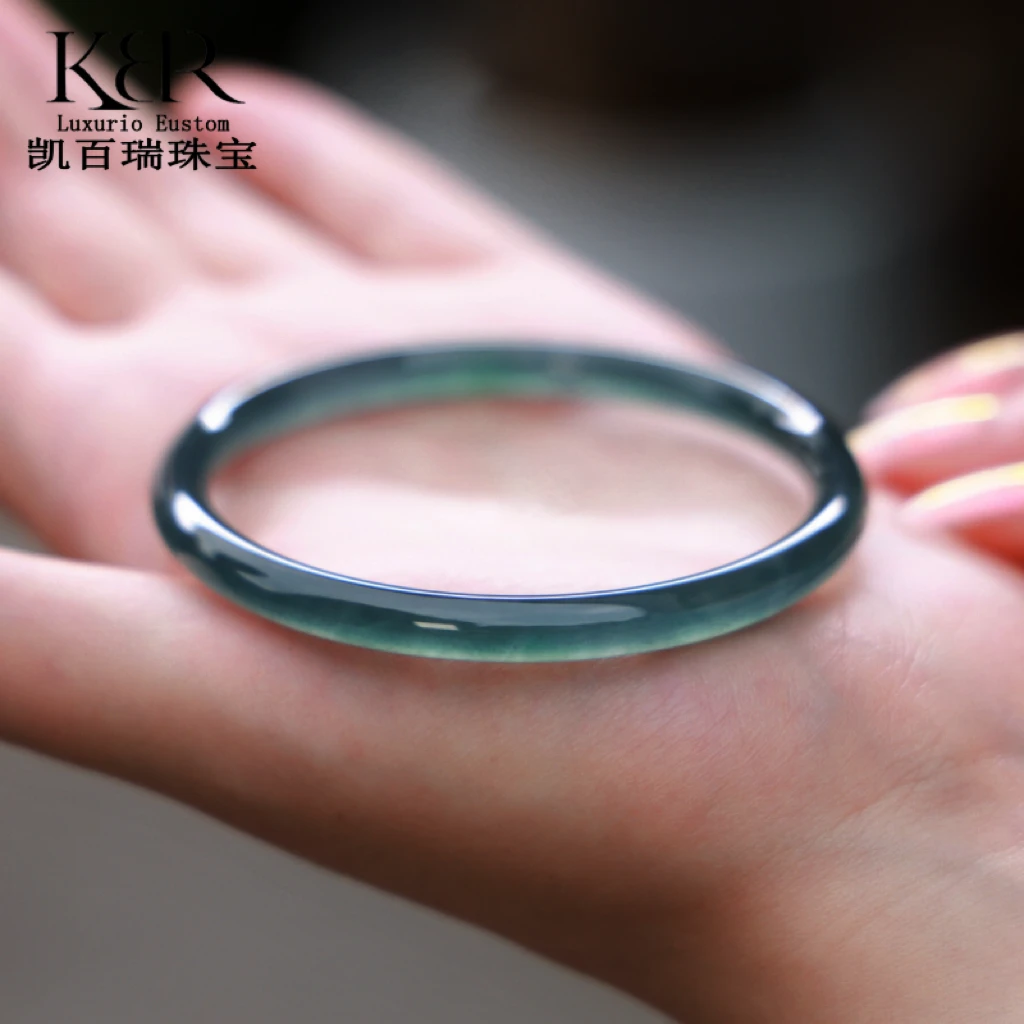 稀缺高货毕业级玻璃种飘花天然A货高冰种翡翠叮当美人条手镯 无棉