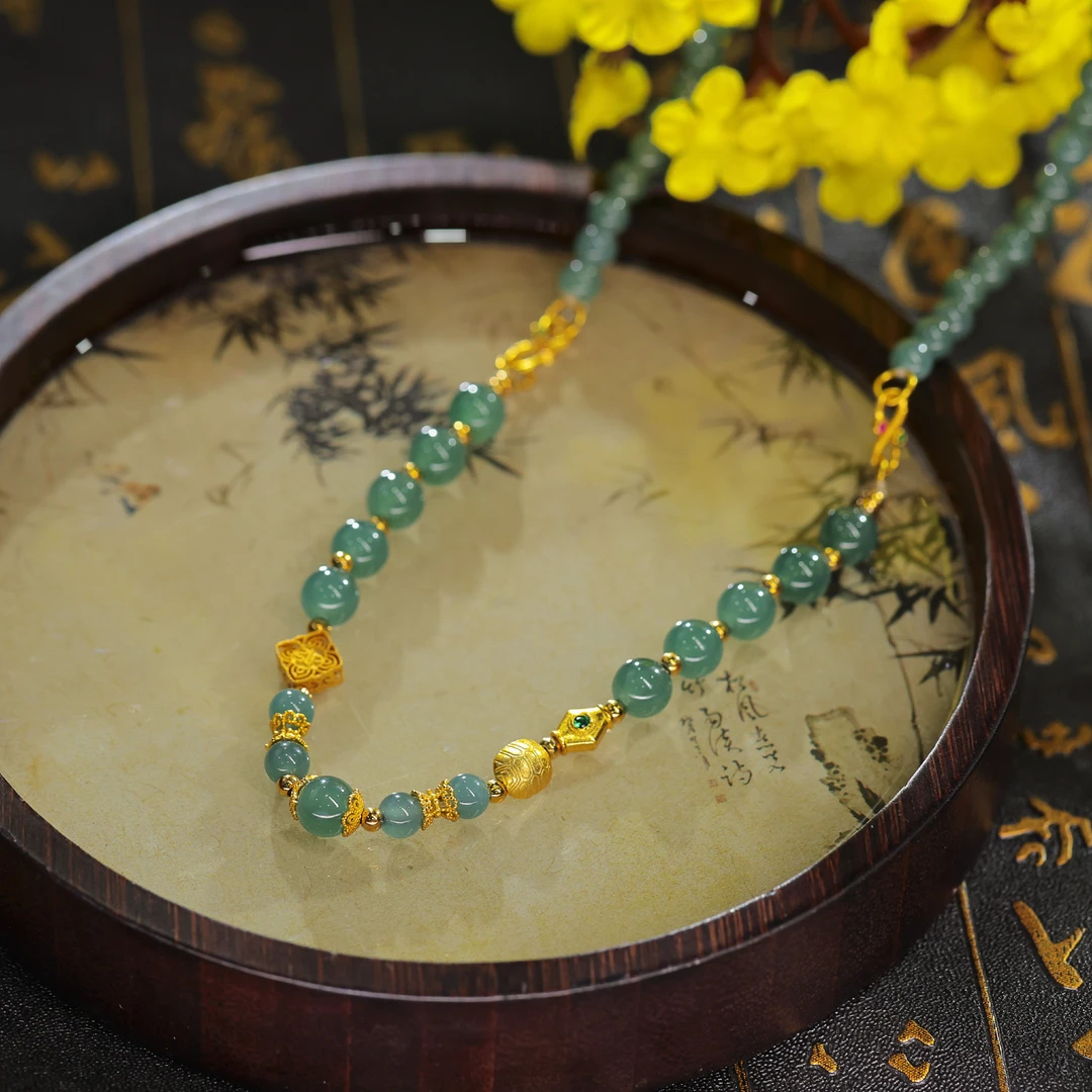 译菲 新款天然A货翡翠 项链 简约 大气 时尚 气质百搭 KBR0629001