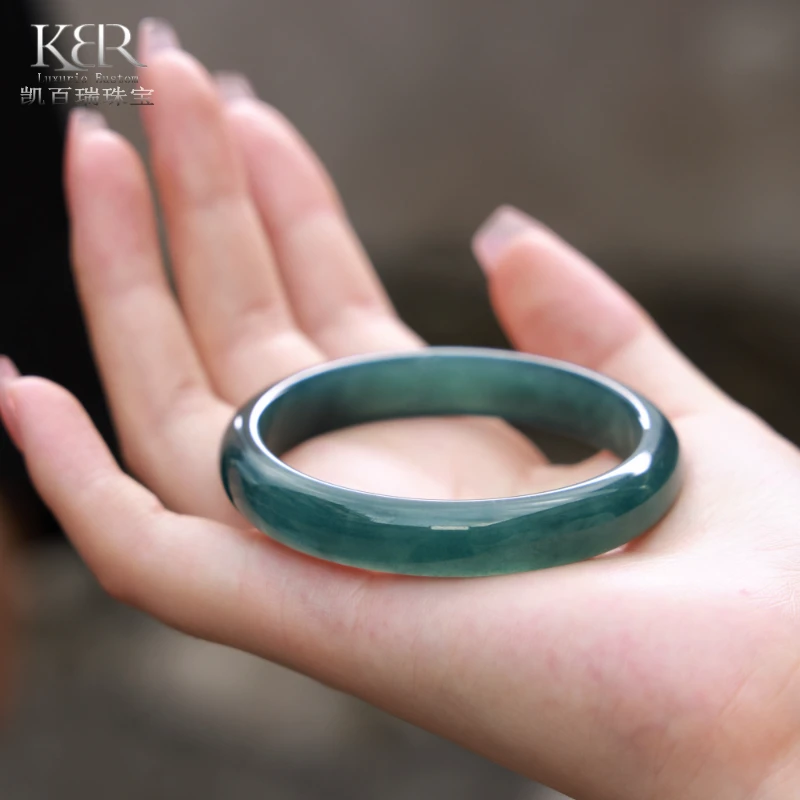 新款天然A货翡翠手镯镯子高货百搭简约多样性发/单只 KBR0410001