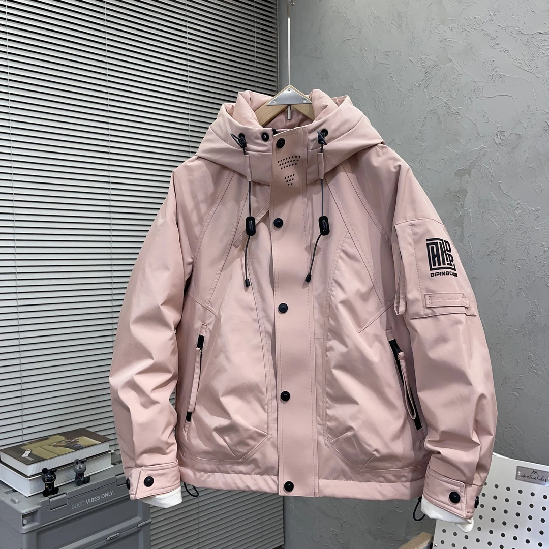 『奥莱』石墨烯蓄热冬季连帽羽绒服三防立体口袋冲锋衣外套