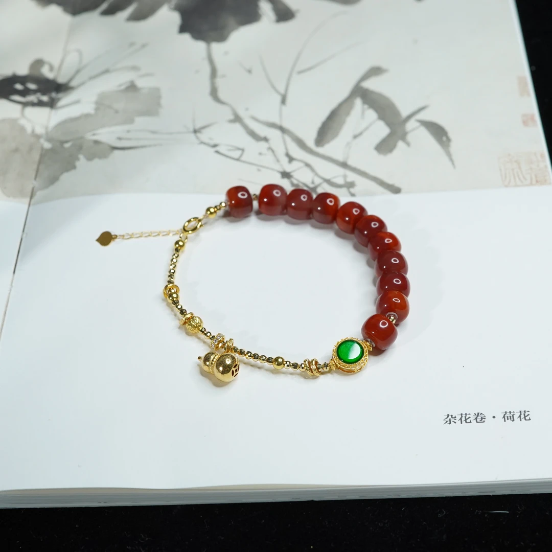南红*手串*18k金镶嵌