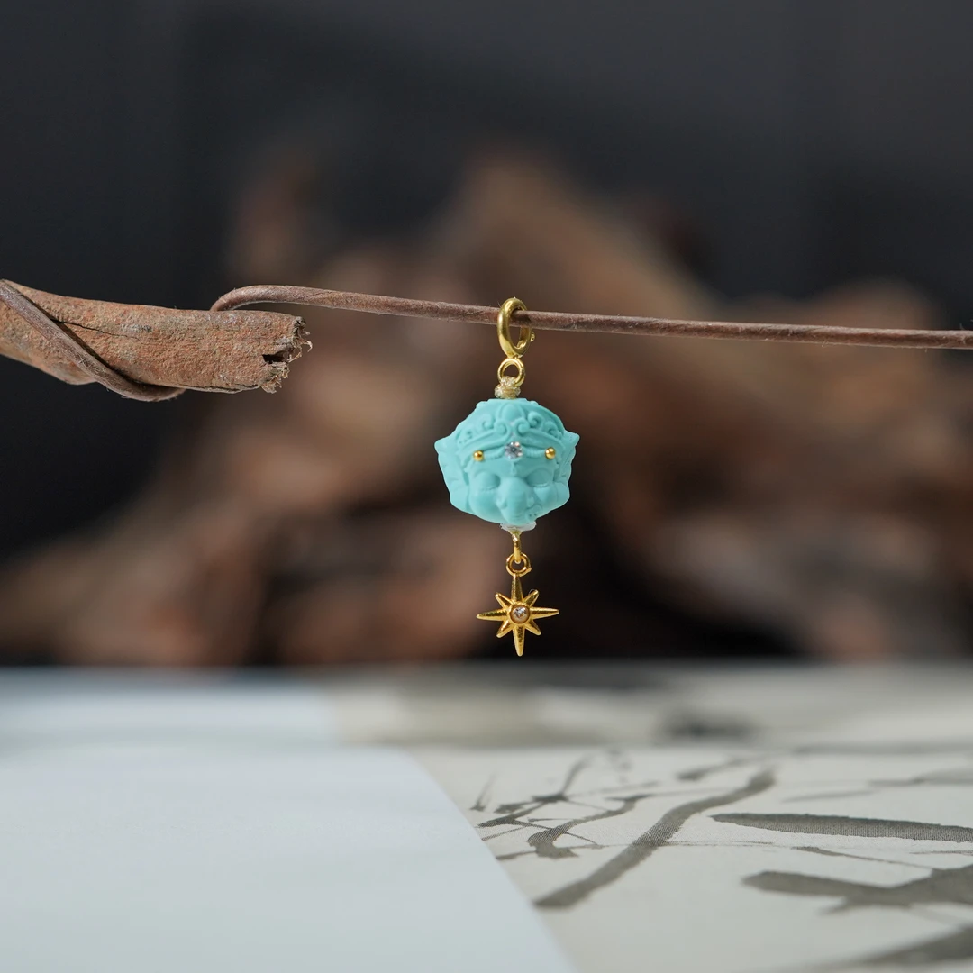 绿松象神*提溜*18k金镶嵌