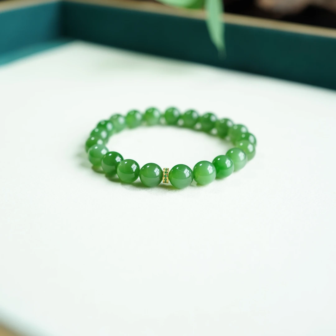 和田玉*手串*18k金镶嵌