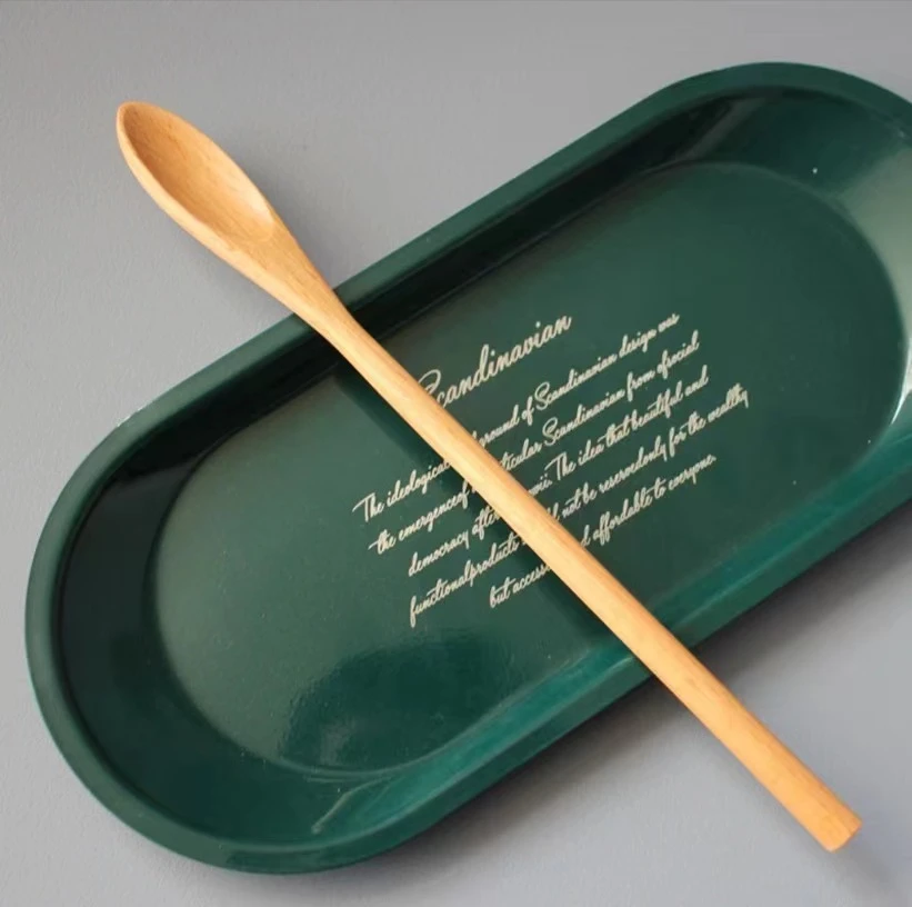 天然木质长柄勺子实木咖啡搅拌勺家用日式无漆甜品勺蜂蜜勺小木勺