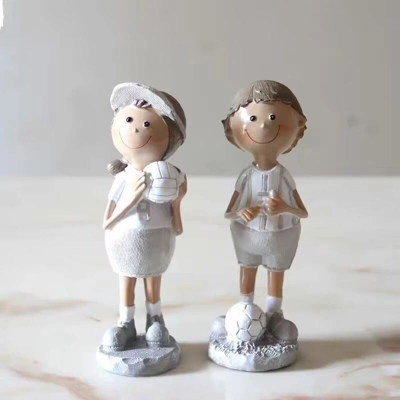 史克森中国风足球运动情侣居家装饰摆件网红法式田园儿童房装饰品