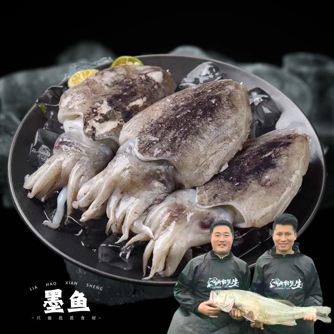 俩好先生海鲜鲜活速冻小墨鱼仔冷冻迷你小乌贼鱼3斤装15-20只/斤