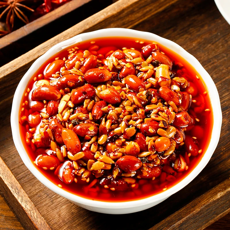 香五仁油辣椒商用桶装香辣脆油泼辣子下饭酱辣酱花生瓜子拌饭餐饮