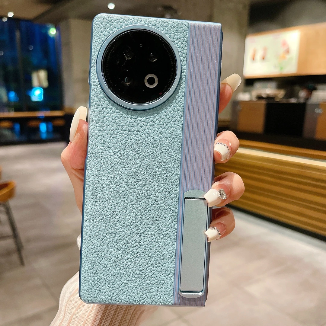 适用vivoxfold2手机壳新款素皮支架X Fold2保护套折叠屏超薄防摔