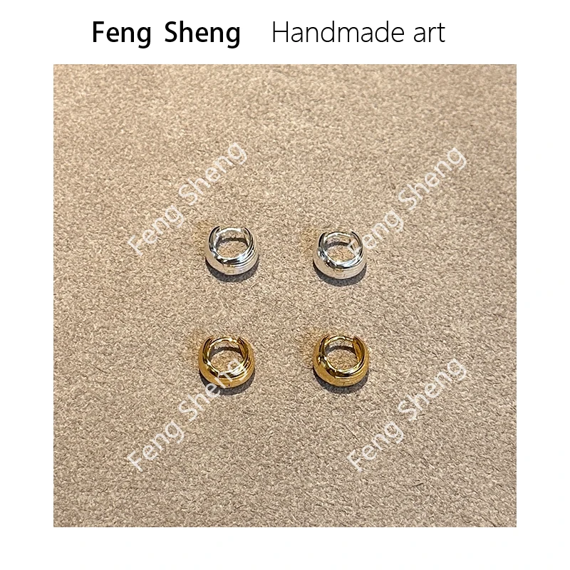 925银耳饰 Feng Sheng小众两带925银耳环 气质百搭法式