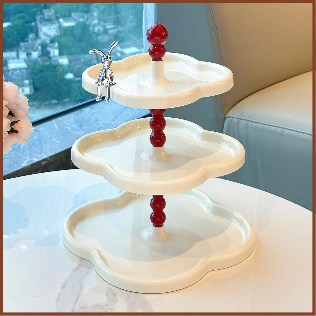 水果盘家用客厅高颜值精致下午茶零食点心托盘蛋糕甜品多层展示架