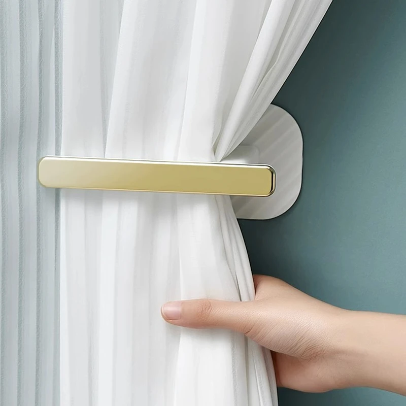 窗帘固定器卡扣挂钩免打孔扣环浴帘墙上勾子绑带门帘收纳收拢神器