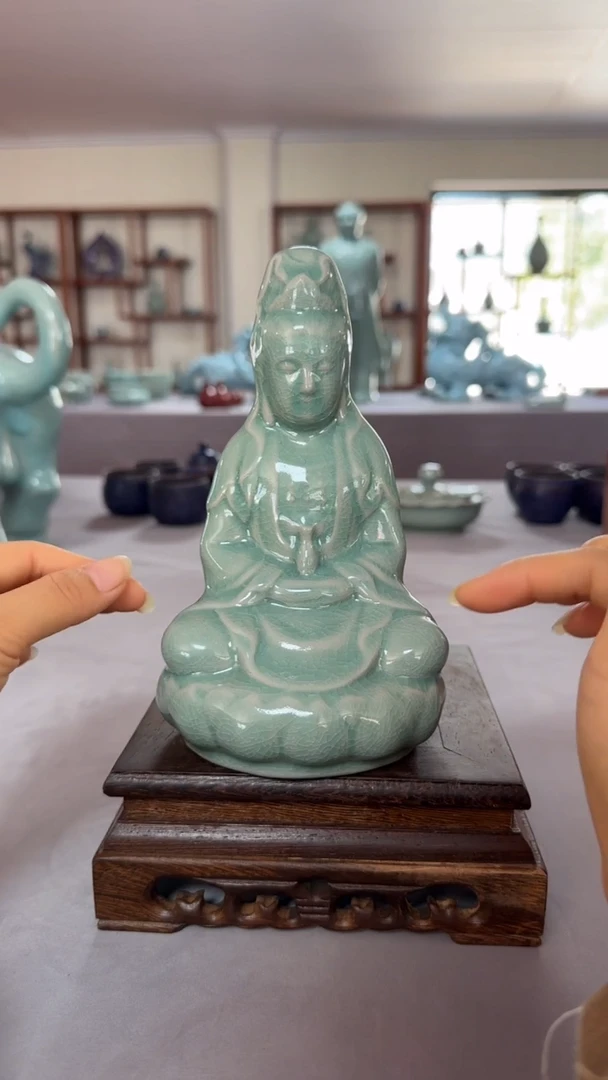 【闪购商品】摆件汝瓷仿古观音摆件