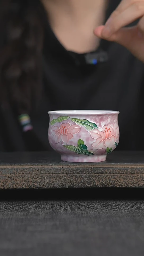 【闪购商品】AAAA桃花茶杯@@D0391
