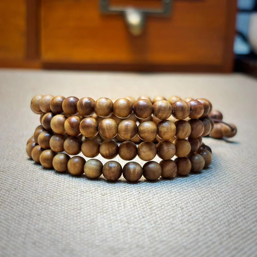 毕业满水波纹6mm素珠108颗印度黑肉老山檀