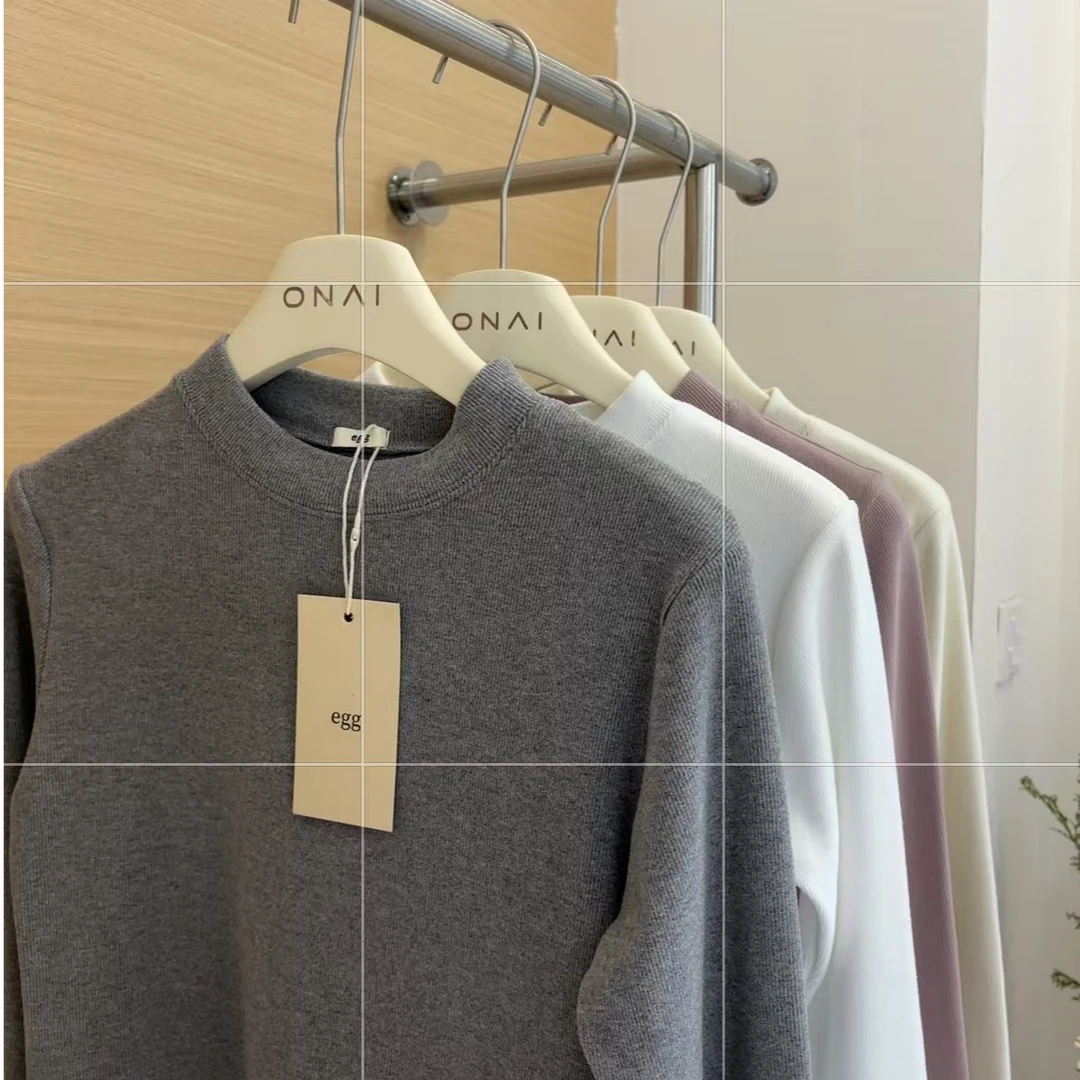 【Onai】秋冬休闲简约保暖柔软半高领长袖打底衫3012