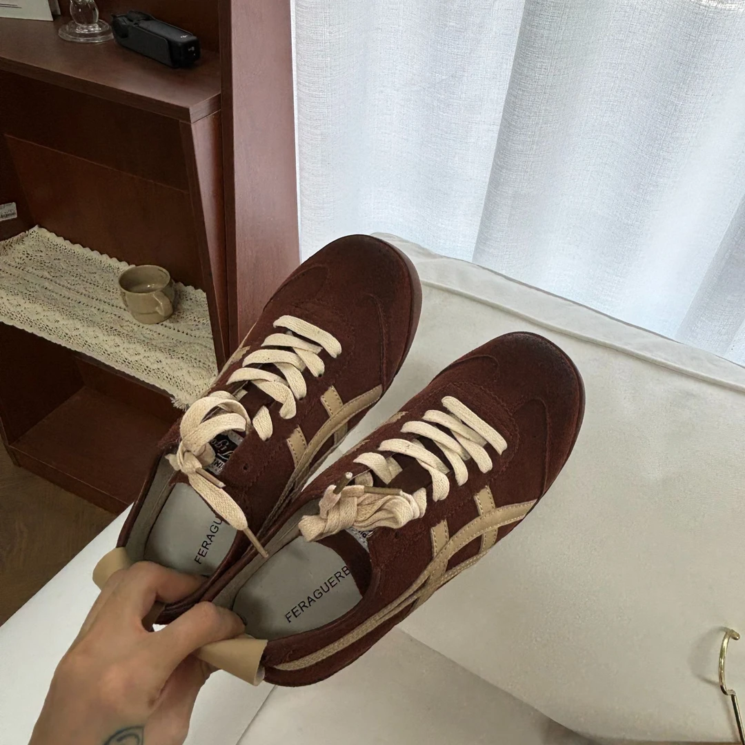 【Onai】韩版拼色真皮内增高休闲鞋8840