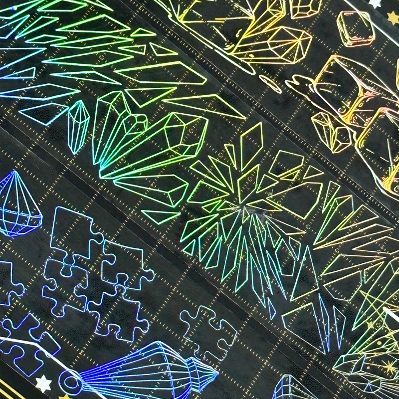 ceenie和纸胶带炫彩镭射PET咕卡贴纸C家流麻吧唧手账水晶碎片胶带