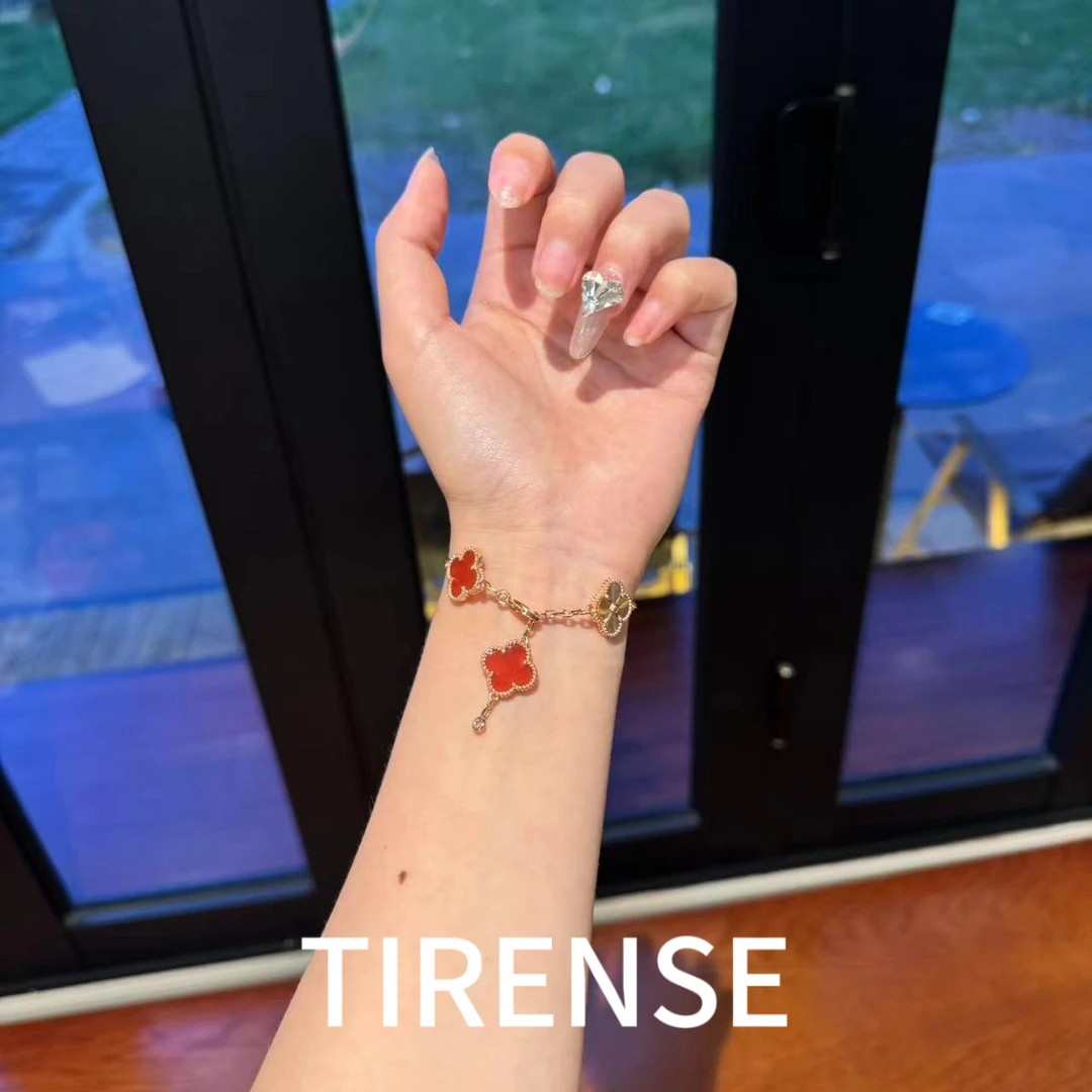 TIRENSE/狄伦斯 铜合金手链 高定 红色五花 气质手链
