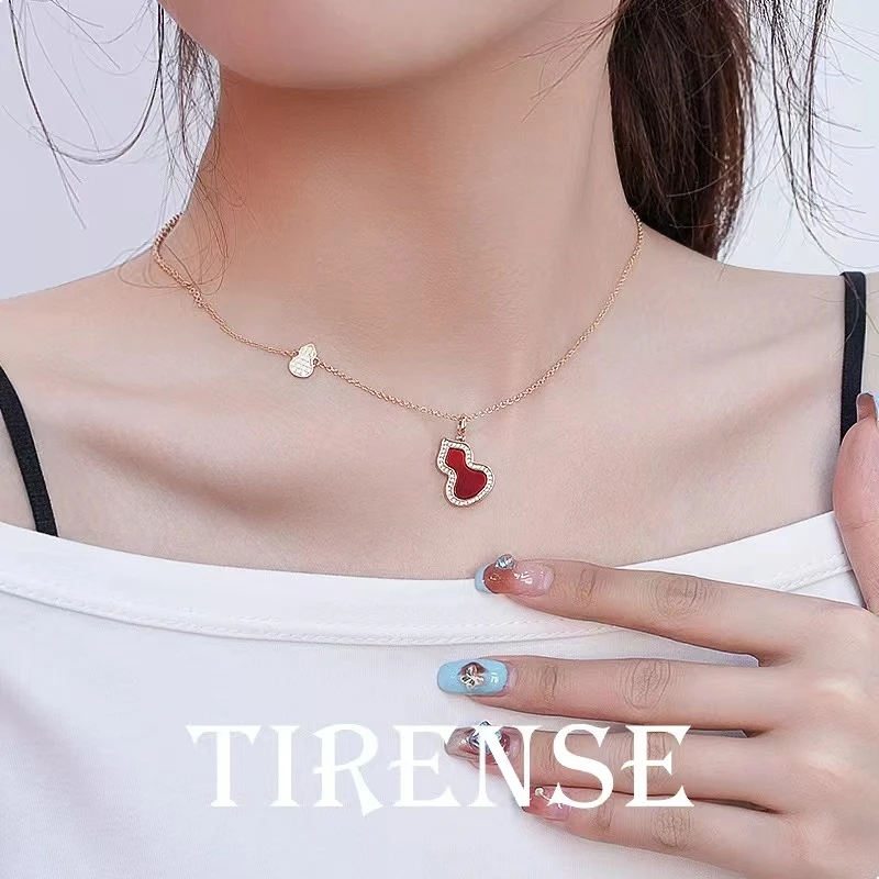 TIRENSE/狄伦斯 铜合金项链 高定红福禄项链 时尚项链