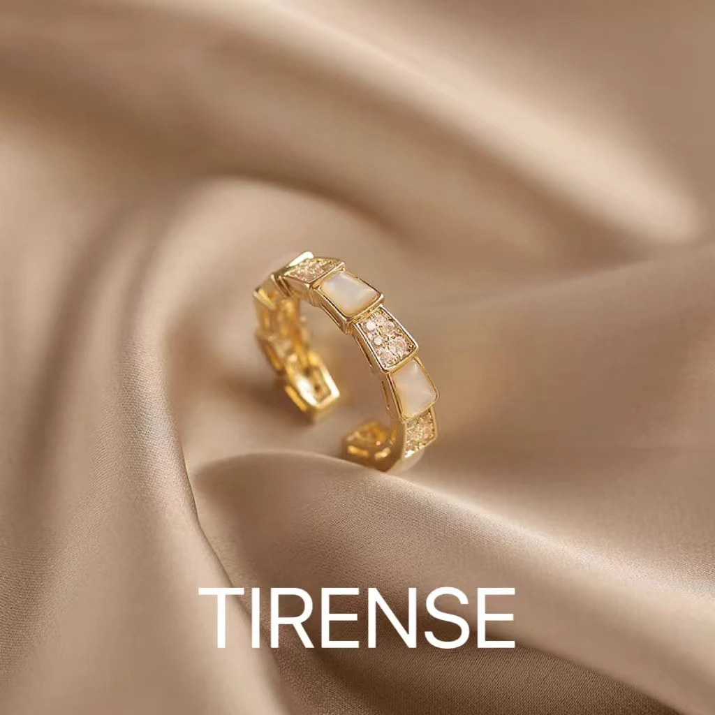 TIRENSE/狄伦斯 镀18K金 鱼骨轻奢大牌戒指