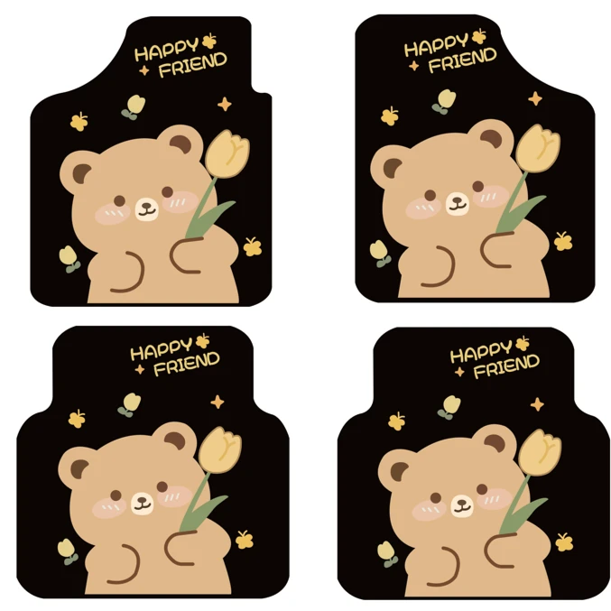 爆款通用不全包汽车脚垫潮流可爱卡通脚踏垫子防滑速干可水洗车垫