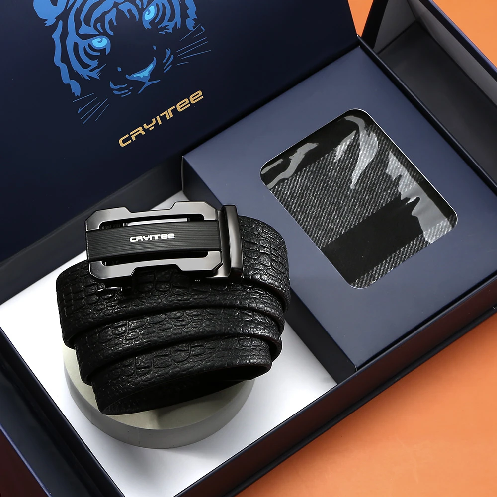 Dante丹迪男士皮带自动扣头层牛皮商务腰带裤带围巾礼盒装