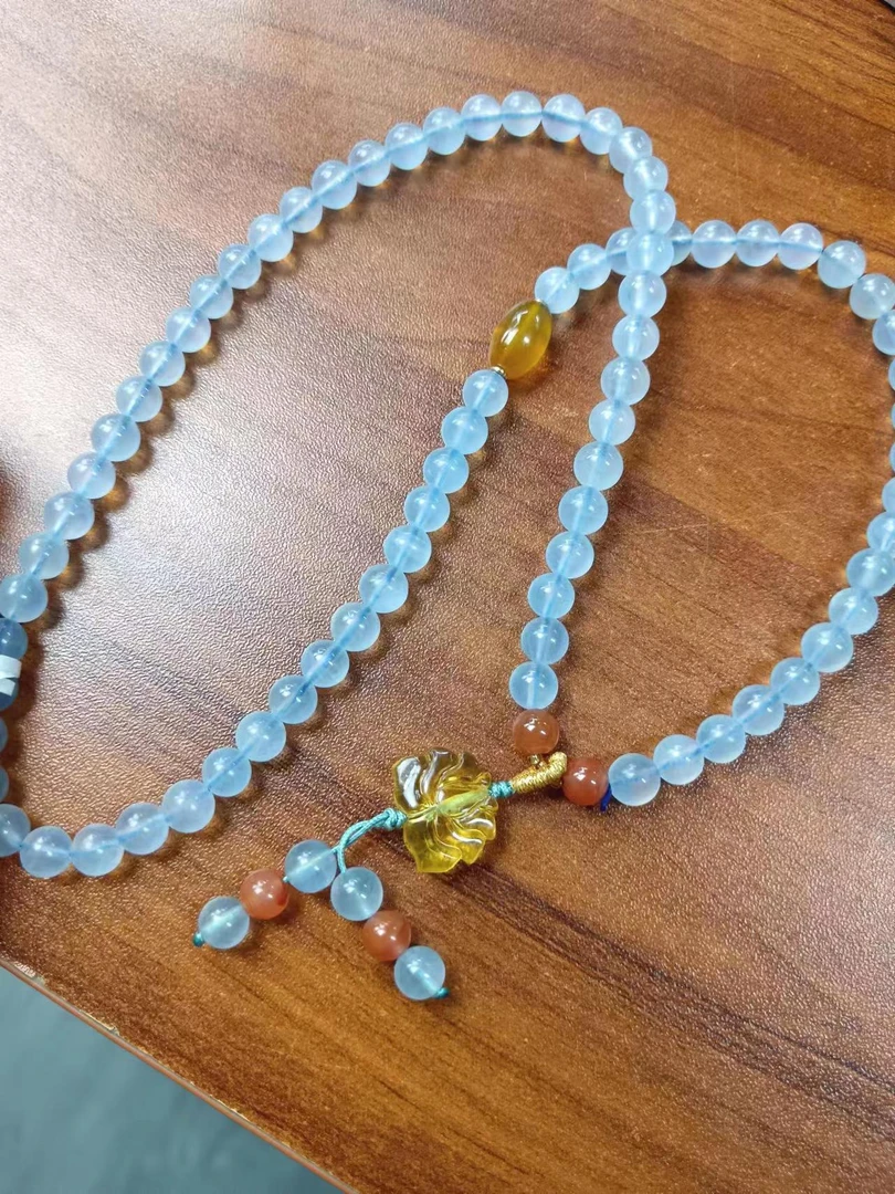海蓝宝石妈妈链项链 多样性发其一