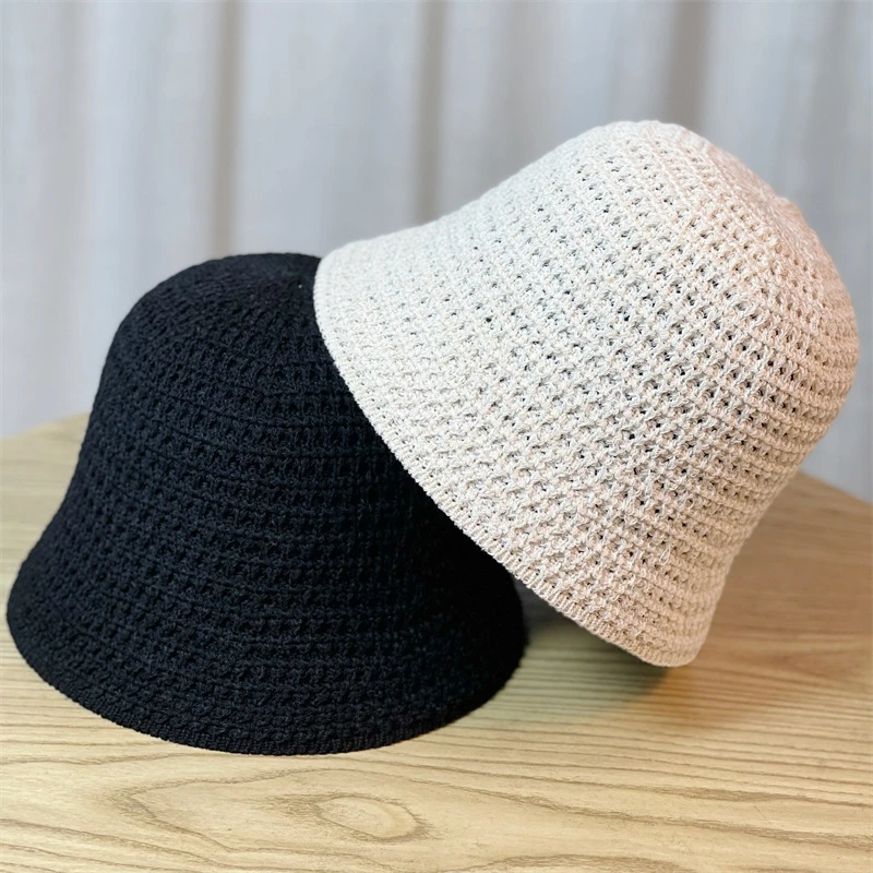 新款帽子女渔夫帽春夏季镂空太阳帽防晒遮阳水桶帽日系显脸小盆帽