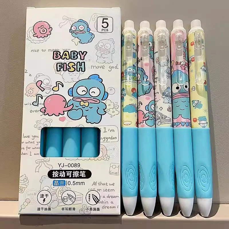 正姿小丑鱼可擦笔可爱高颜值按动笔女小学生0.5m晶蓝摩易擦中性笔