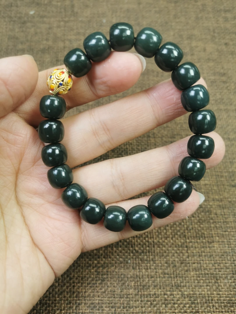 老杨和田玉且沙枣青卡10手串（多样性发货拍一发1）