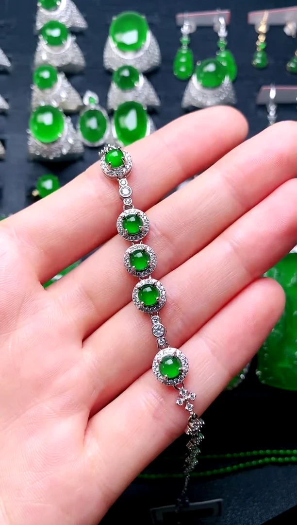 【闪购商品】翡翠手链银S925镶嵌手链