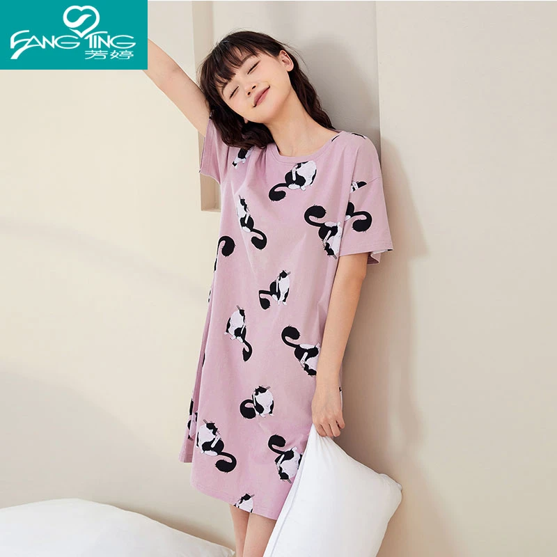新疆芳婷女士家居服夏季休闲甜美时尚宽松薄款卡通加大码春夏