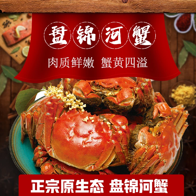 【活蟹】盘锦河蟹（1.8-2.1两母蟹）10只偶有掉腿